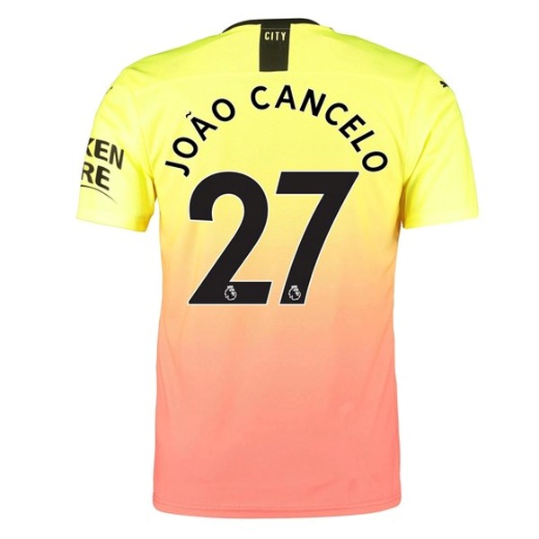 Camiseta Manchester City NO.27 Cancelo Replica Tercera Ropa 2019/20 Naranja